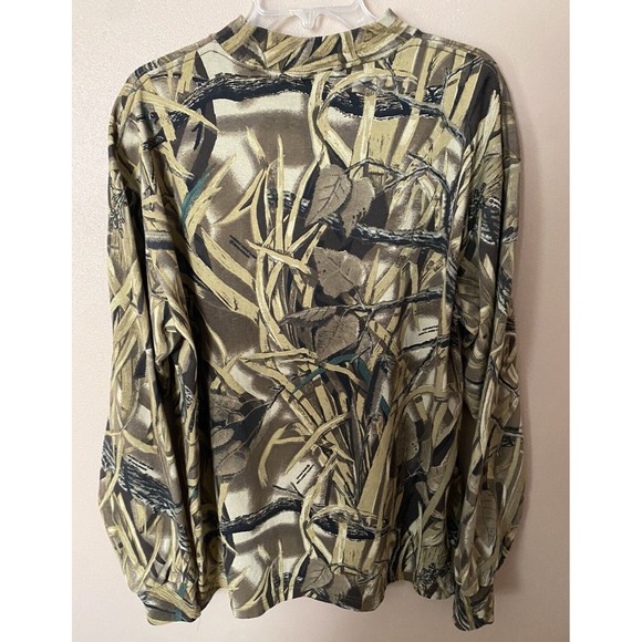 Vintage 90s SASQUATCH Real Tree Waterfowl Camo Long Sleeve Henley Tee SZ XL USA - Picture 2 of 12